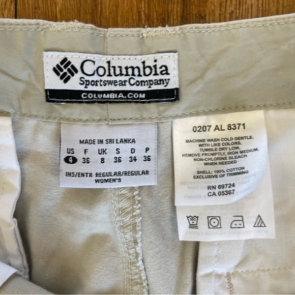 COLUMBIA Women’s Tan Straight Leg Utility Pants Cotton Size 4 - Picture 7 of 12